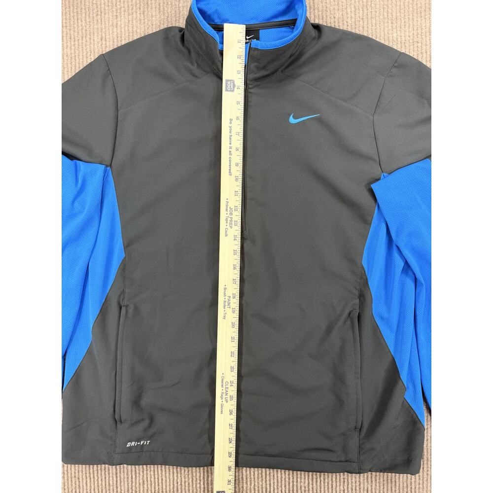 Nike Dri-FIT Colorblock 1/4-Zip Pullover Jacket Gray Blue Mens XL - Picture 9 of 9
